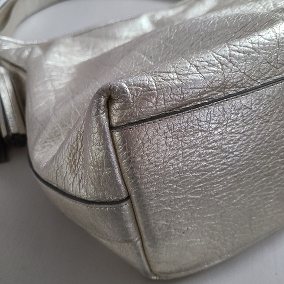 COACH Metallic Gold Legacy Large Leather Duffle Bag with Tassel #19896 - Picture 8 of 15